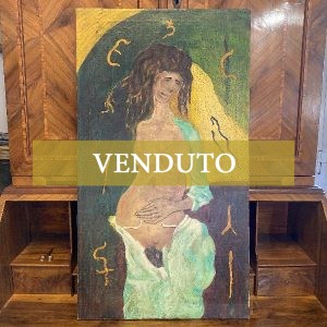 Dipinto ad olio su tela di Giannetto Fieschi: "La Maternità"