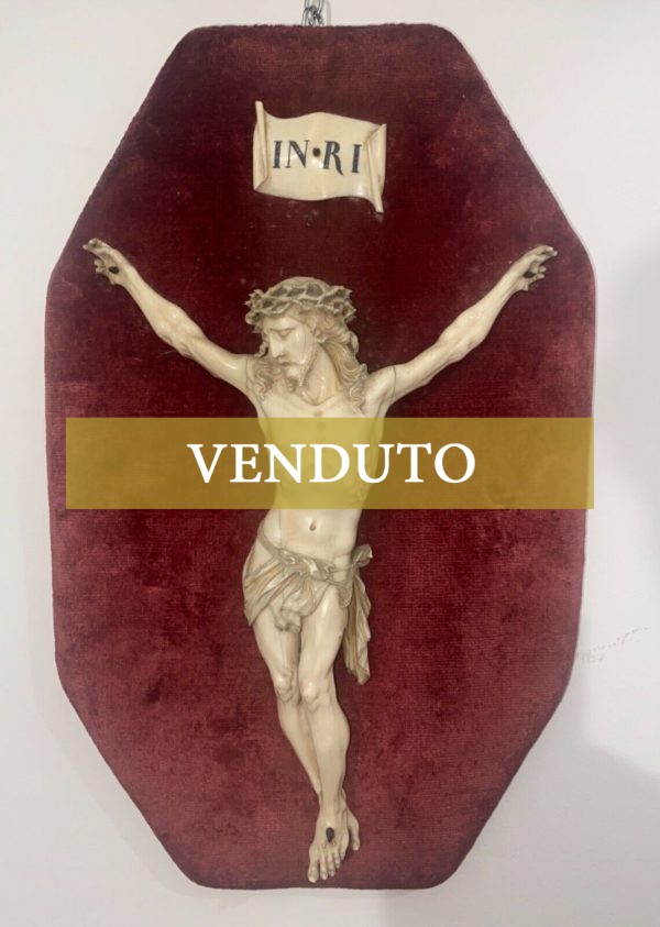 Antico Cristo in avorio scolpito del 1700 - 001
