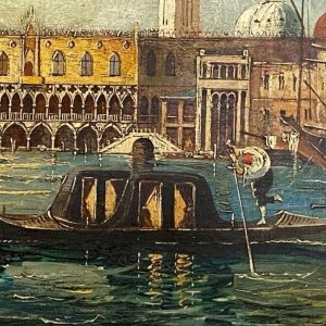 Antico dipinto ad olio su tela di Venezia fine ‘800 primi ‘900