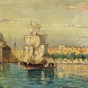 Antico dipinto ad olio su tela di Venezia fine ‘800 primi ‘900