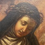 Antico dipinto ad olio su tela del 1600 raffigurante Santa Caterina da Siena – 002 – Particolare dell’opera