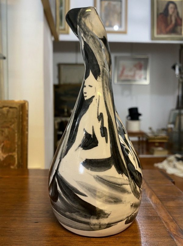 Vaso futurista in terracotta maiolicata di Nicola Ciavardoni – CAF: Ceramiche Artistiche Familiari (Albisola), XX secolo