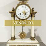 Antico orologio a pendolo in bronzo dorato e marmo del XIX secolo ‘800 – 001