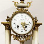 Antico orologio a pendolo in bronzo dorato e marmo del XIX secolo ‘800 – 003