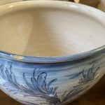 Coppia di trespoli in ferro battuto con vasi in ceramica manifattura Albissola – 008