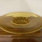 Piatto in vetro di Murano colore ambra degli anni 40 – 001