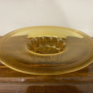 Piatto in vetro di Murano colore ambra degli anni 40 - 001