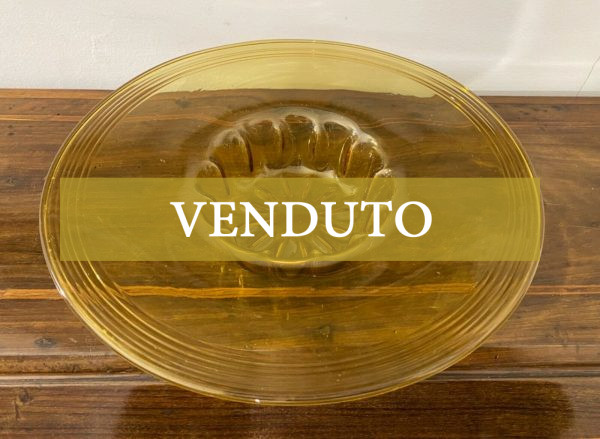Piatto in vetro di Murano colore ambra degli anni 40 - 002