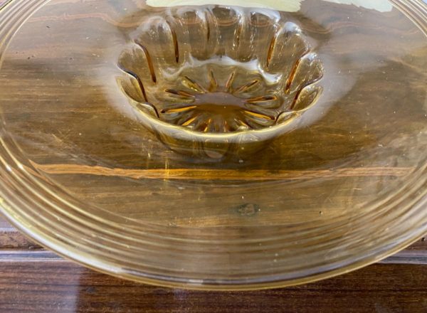 Piatto in vetro di Murano colore ambra degli anni 40 - 003