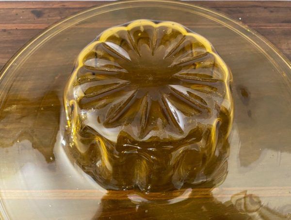 Piatto in vetro di Murano colore ambra degli anni 40 - 005
