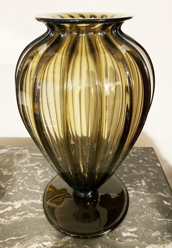 Vaso ambrato in vetro di Murano degli anni ‘30 - 004