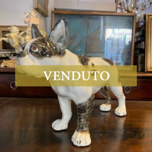 Cane in ceramica (bulldog francese) Lenci - Vista da 3/4