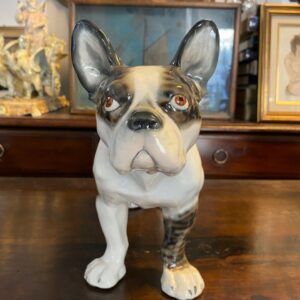 Cane in ceramica (bulldog francese) Lenci - Vista frontale