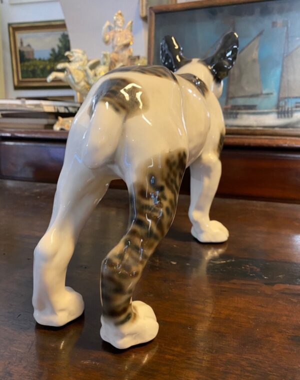 Cane in ceramica (bulldog francese) Lenci - Vista posteriore