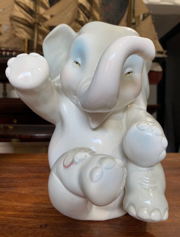 Elefantino in porcellana policroma - Manifattura Lenci - Vista frontale