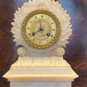 Antico orologio Carlo X in alabastro del 1800 - Dettaglio del quadrante