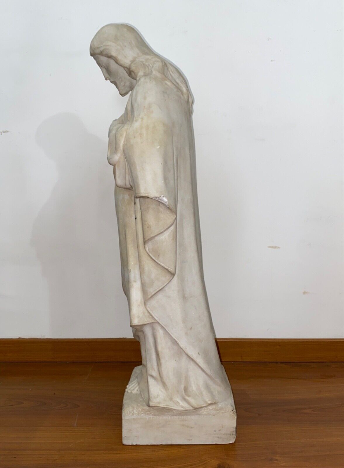 Antica scultura in marmo Sacro Cuore di Gesù del XVIII secolo – Vista laterale