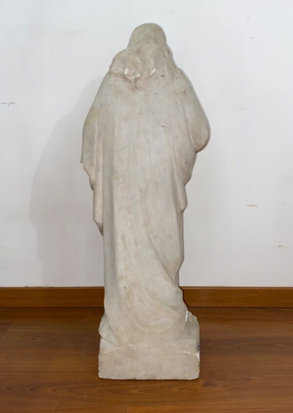 Antica scultura in marmo Sacro Cuore di Gesù del XVIII secolo - Retro dell'opera