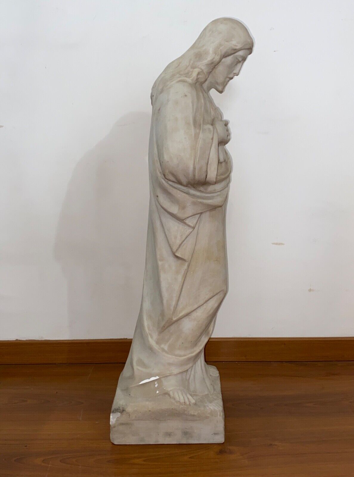 Antica scultura in marmo Sacro Cuore di Gesù del XVIII secolo – Vista laterale