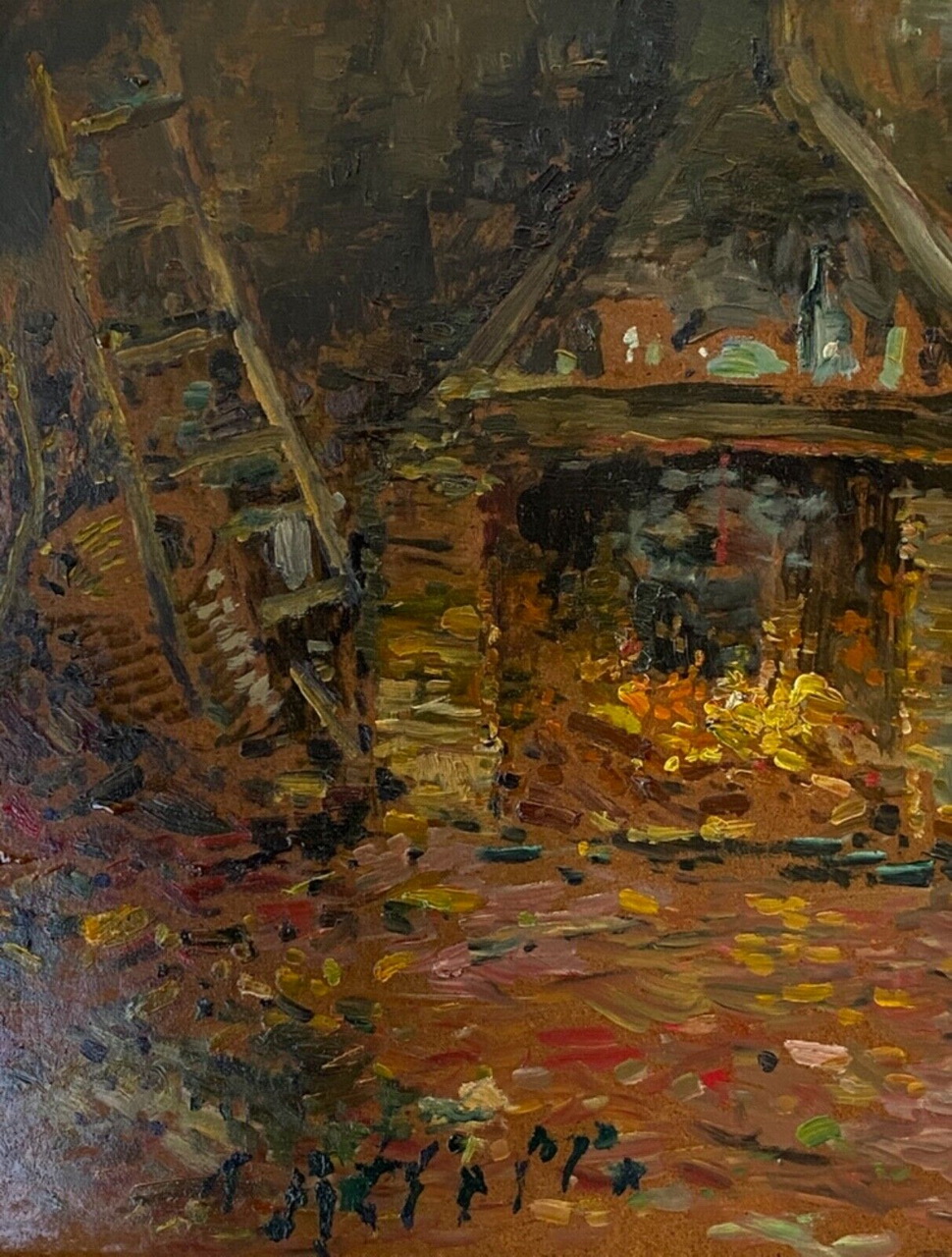 Amedeo Merello – Antica cucina di Fumeri – dipinto ad olio – Dettaglio
