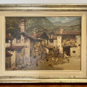 Dipinto ad olio su tela di Antonio Gravina: scena di campagna - Immagine principale