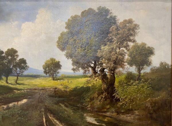 Dipinto ad olio di Henry Markó- paesaggio di campagna - 004 - Particolare a destra