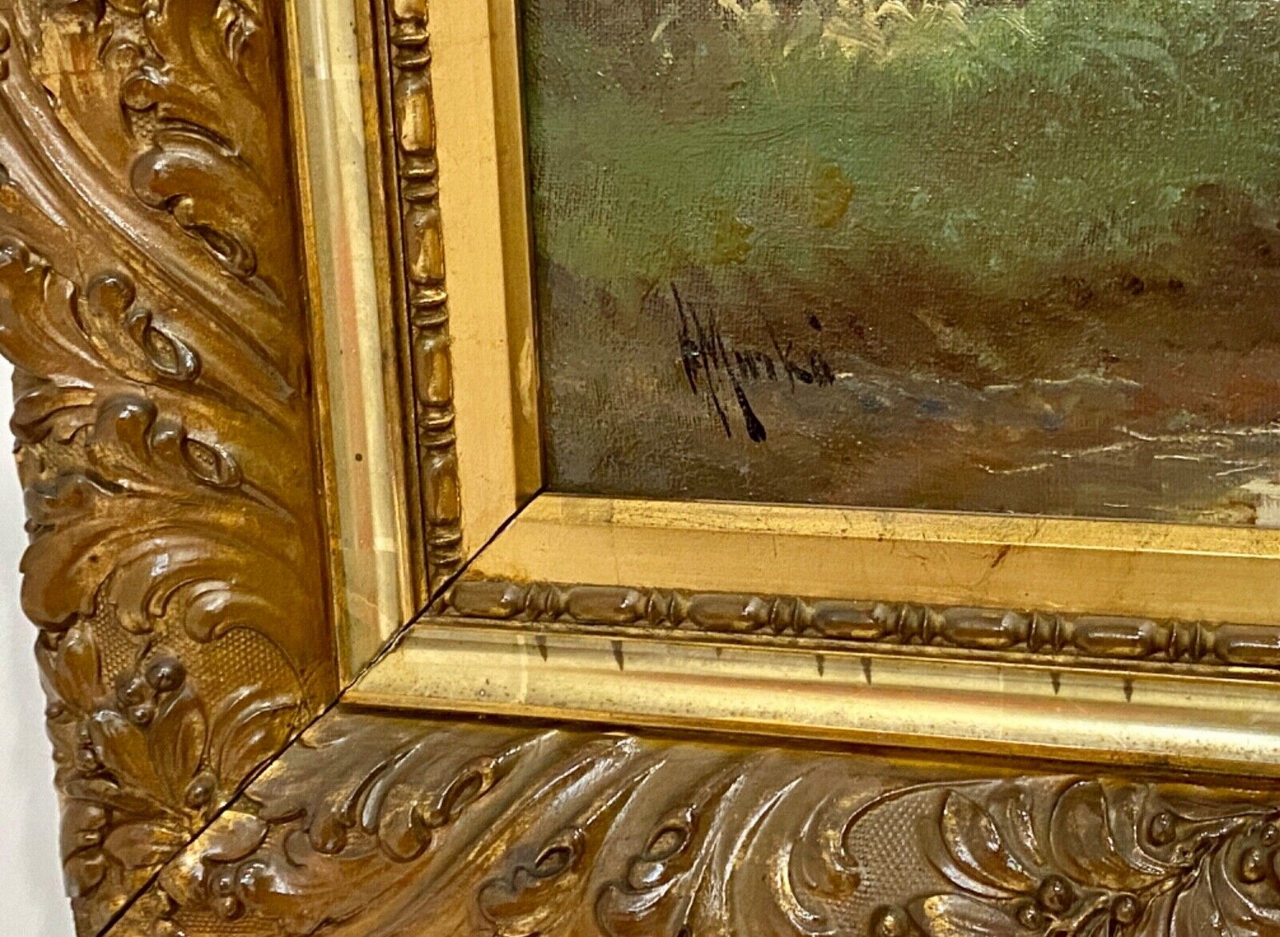 Dipinto ad olio di Henry Markó- paesaggio di campagna – 008 – Dettaglio della firma dell’autore