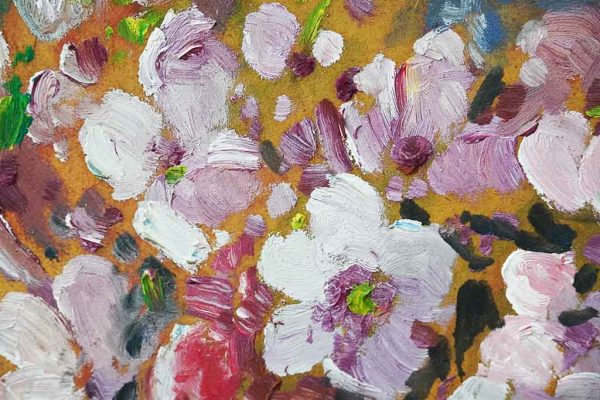 Amedeo Merello - Vaso di fiori - Olio su tavoletta - Dettaglio dell'opera