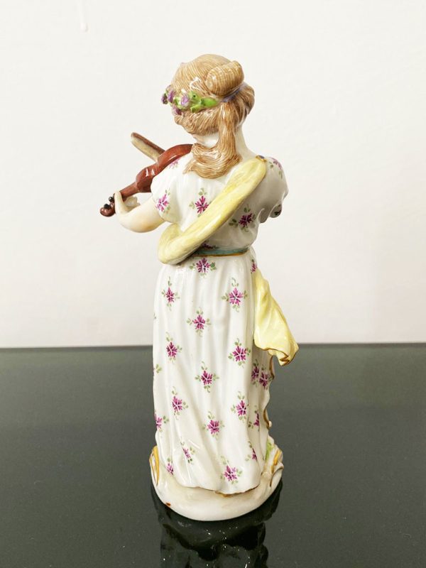 Statuina Meissen, XX secolo: fanciulla con violino - Retro