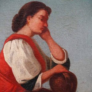 Dipinto dell'800: giovane contadina - Particolare