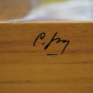 Tavolo di design “Scuderia” di Carlo Scarpa per Bernini, 1977 - Particolare della firma