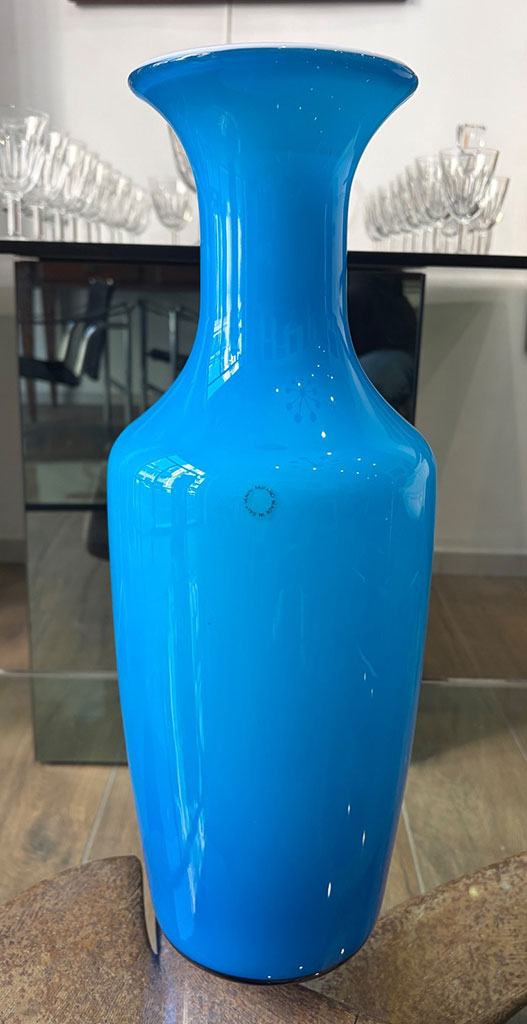 Venini, vaso “Opalino” 1985 colore azzurro - Immagine principale