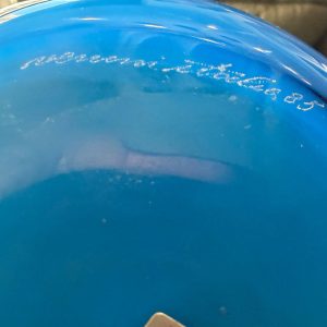 Venini, vaso “Opalino” 1985 colore azzurro - Particolare della firma