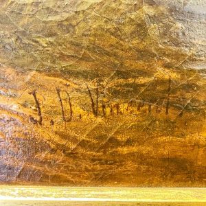Antico dipinto olio su tela XIX secolo: paesaggio - Particolare della firma