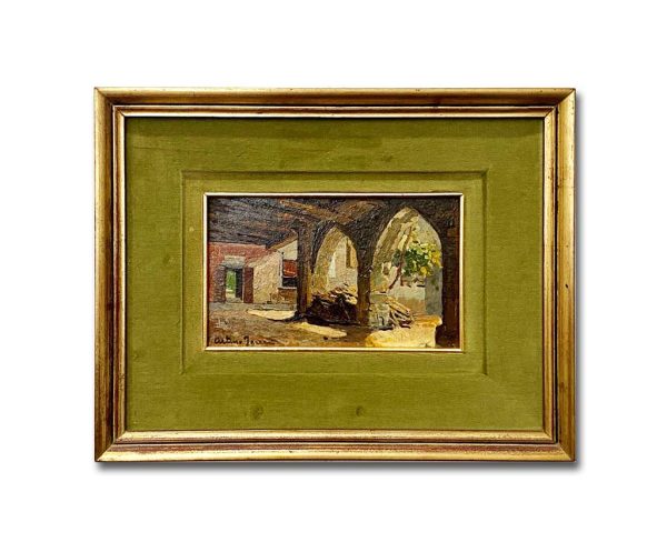 Arturo Ferrari: dipinto ad olio, interno di casale - Immagine principale Arturo Ferrari: dipinto ad olio, interno di casale - Immagine principale
