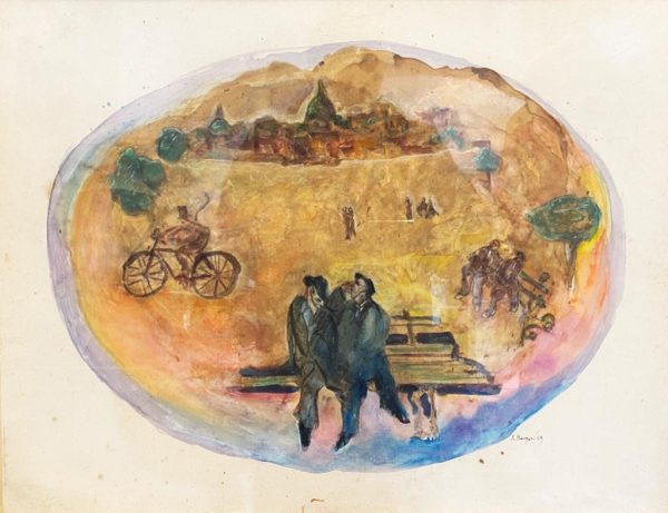 Attilio Mangini Attilio: acquerello su carta - Dettaglio