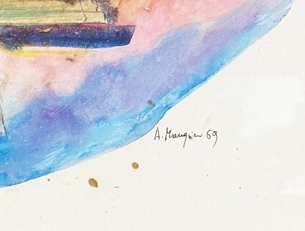 Attilio Mangini Attilio: acquerello su carta - Dettaglio della firma