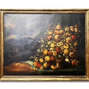 Natura morta: antico dipinto, olio su tela del XVIII secolo - Immagine principale