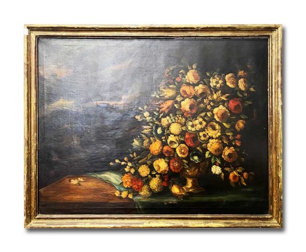 Natura morta: antico dipinto, olio su tela del XVIII secolo - Immagine principale Natura morta: antico dipinto, olio su tela del XVIII secolo - Immagine principale