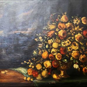 Natura morta: antico dipinto, olio su tela del XVIII secolo - Particolare