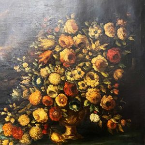 Natura morta: antico dipinto, olio su tela del XVIII secolo - Particolare