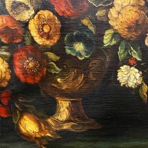 Natura morta: antico dipinto, olio su tela del XVIII secolo - Particolare