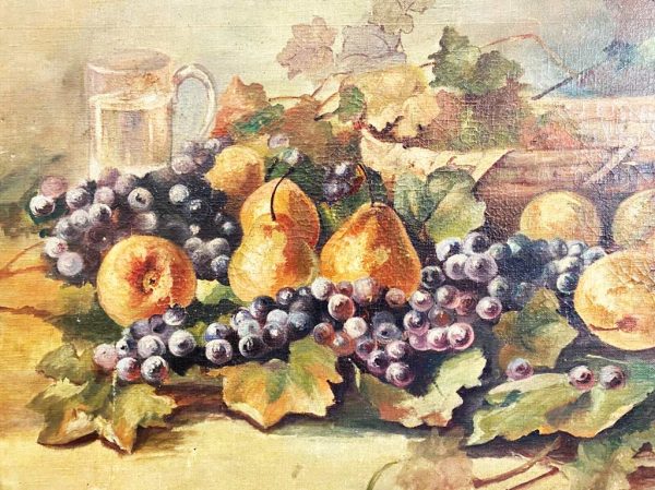 Natura morta, primi ‘900: dipinto ad olio su tela - Immagine Dettaglio