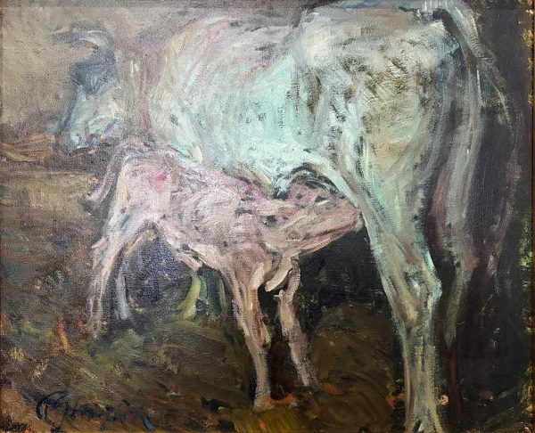 Paulo Ghiglia: “Maternità”, olio su tavola - Dettaglio